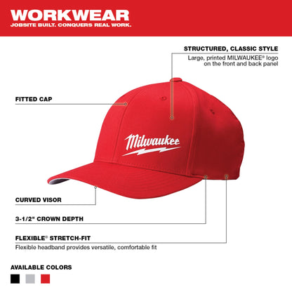 Lightweight Unisex Fitted Hat - L/XL - Red