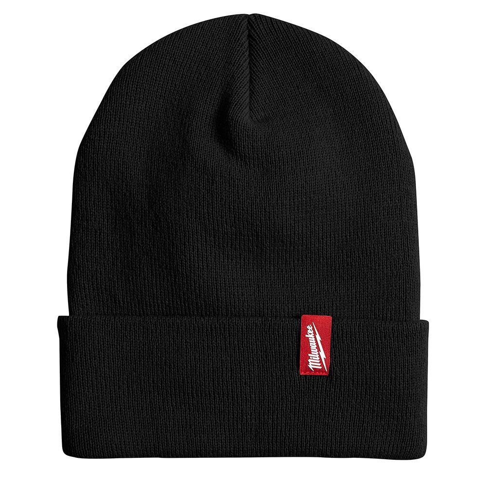 Milwaukee® 506B Cuffed Beanie, Universal, 11 in L x 9.05 in W x 1 in H Head, Black, 100% Acrylic
