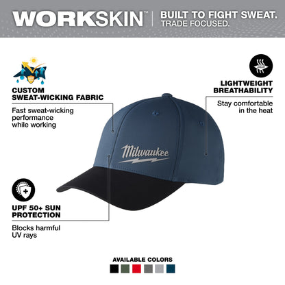 Unisex Performance Fitted Hat - S/M - Blue
