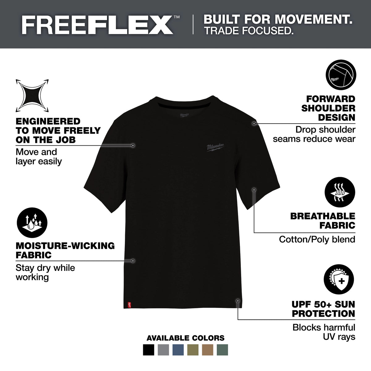 Breathable Lightweight Short Sleeve Hybrid T-Shirt - 2XL