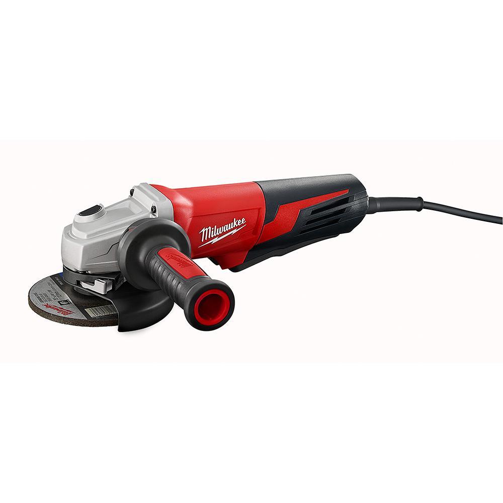 Milwaukee® 6117-31 Double Insulated Small Angle Grinder, 5 in Dia Wheel, 5/8-11 Arbor/Shank, 120 V AC, Black/Red