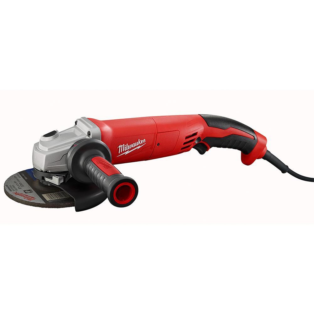 Milwaukee® 6124-31 Double Insulated Small Angle Grinder, 5 in Dia Wheel, 5/8-11 Arbor/Shank, 120 V AC, Black/Red