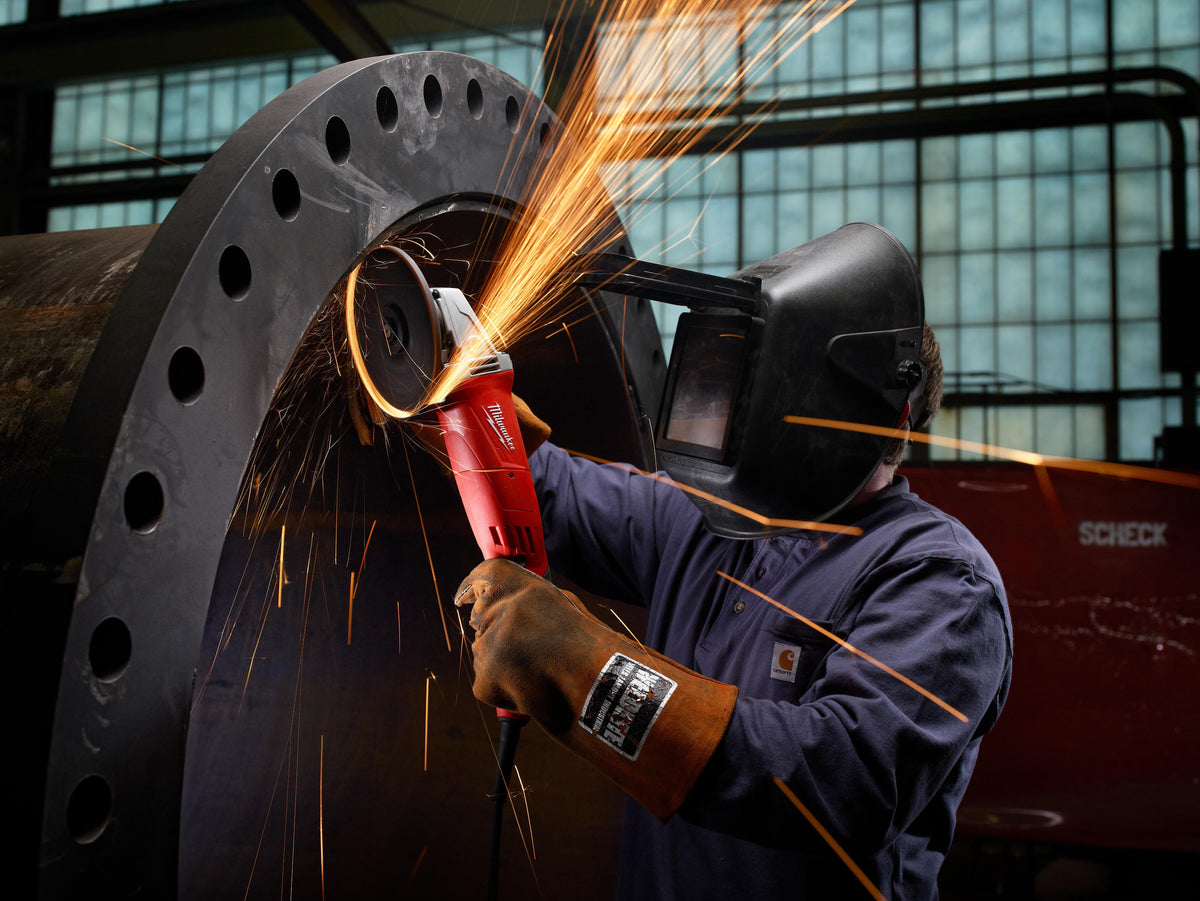 Double Insulated Small Angle Grinder - 120 V AC - Black/Red