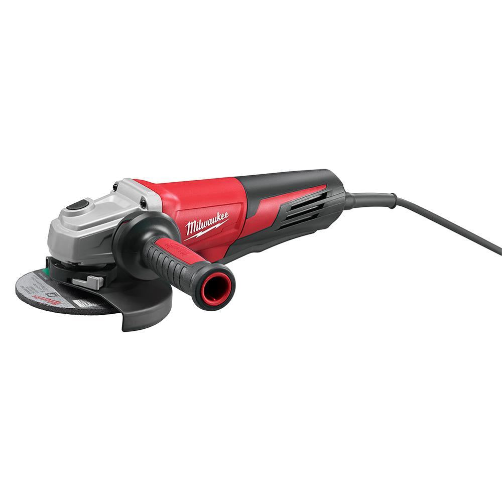 Milwaukee® 6161-30 Double Insulated Small Angle Grinder, 6 in Dia Wheel, 5/8-11 Arbor/Shank, 120 V AC, Black/Red