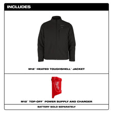 Milwaukee® M100B-20XL M12™ Cordless Jacket, XL, Black, Polyester, 48 in Chest, Resists: Water