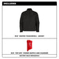 Milwaukee® M100B-20XL M12™ Cordless Jacket, XL, Black, Polyester, 48 in Chest, Resists: Water