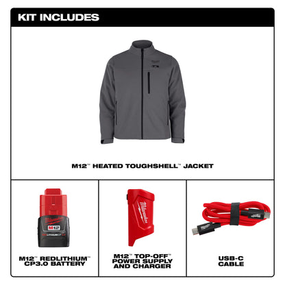 M12 - Cordless Jacket Kit - Gray - Polyester