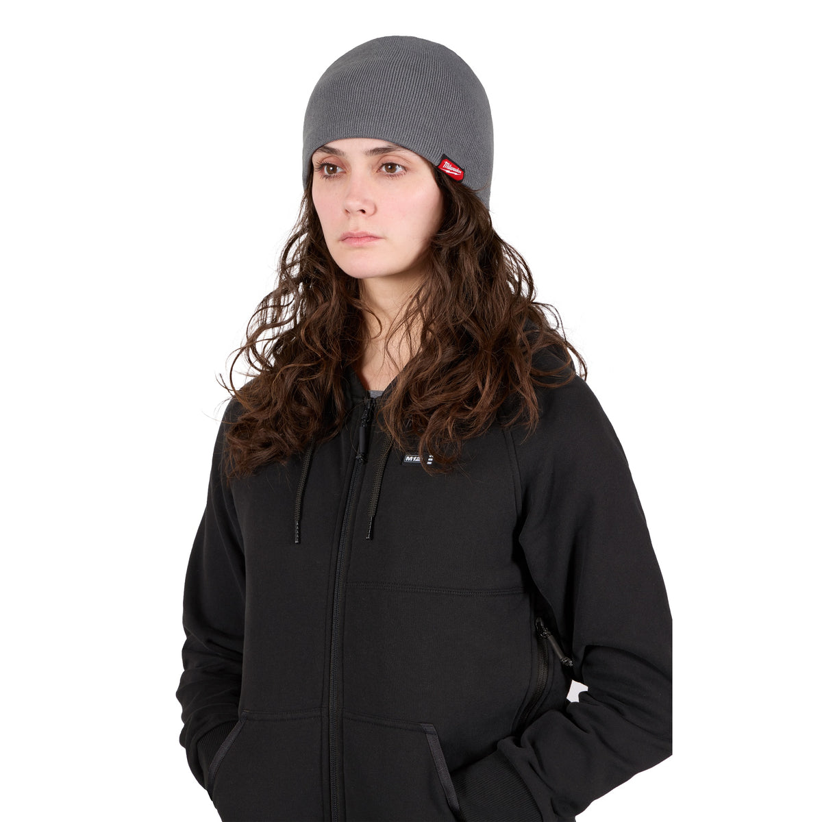 Fleece Lined Beanie - Gray - One Size