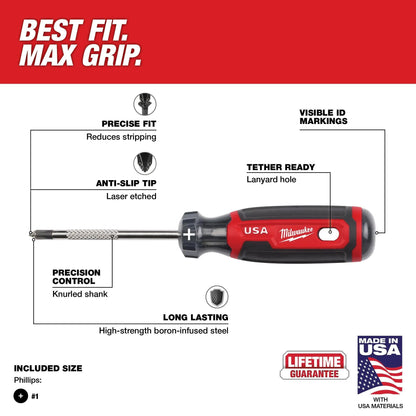 Standard Screwdriver - Steel - #1 Point Phillips Point