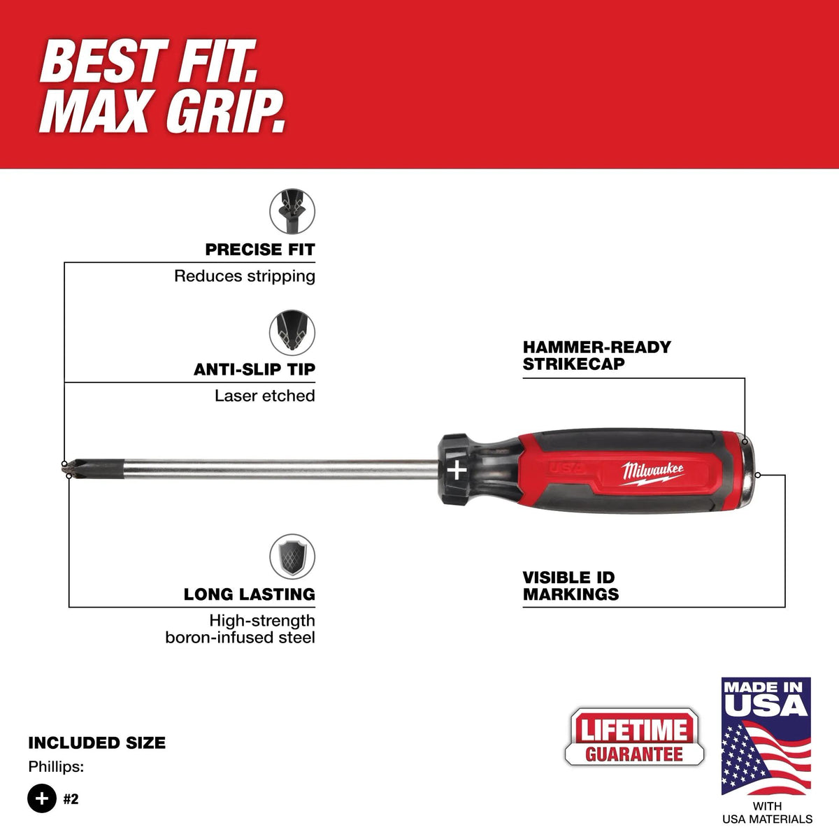 Demolition Screwdriver - Steel - #2 Point Phillips Point
