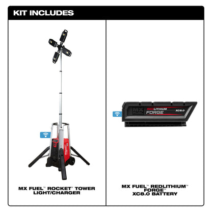 Mx Fuel - Cordless Tower Light/Charger - LED Lamp