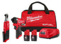Milwaukee® 3453-22HSR M12 FUEL Brushless Drill/Driver Kit, Tools: Impact Driver/High Speed Ratchet, 12 V, 2 Ah Li-Ion Battery, 1/4 in Chuck Size, 1/2 in Anvil Size, 125 ft-lb Torque