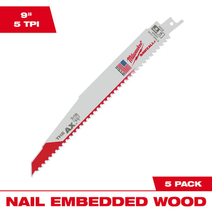 Demolition Tapered Back Reciprocating Saw Blade - 9"
