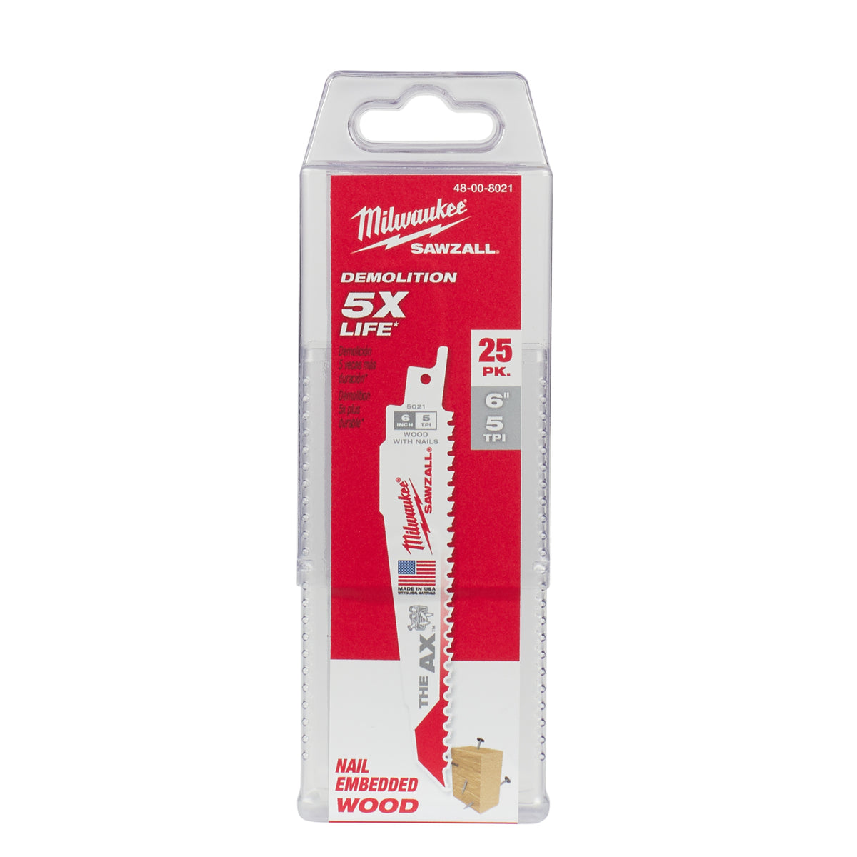 Demolition Tapered Back Reciprocating Saw Blade - White