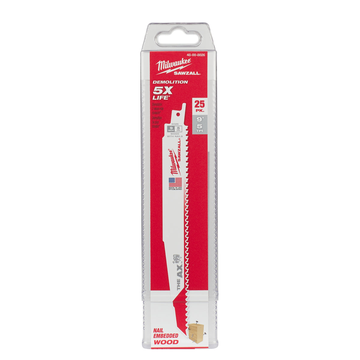 Demolition Tapered Back Reciprocating Saw Blade - White