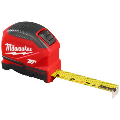 Autolock Measuring Tape - 25 ft L 1" W Blade