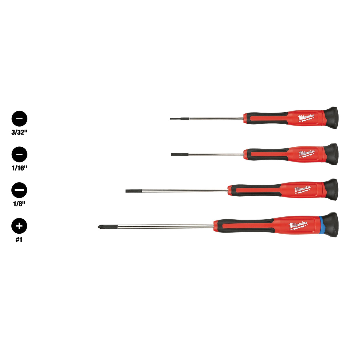 Screwdriver Set - Polished Chrome - 4 Pieces
