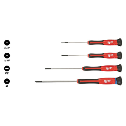 Screwdriver Set - Polished Chrome - 4 Pieces