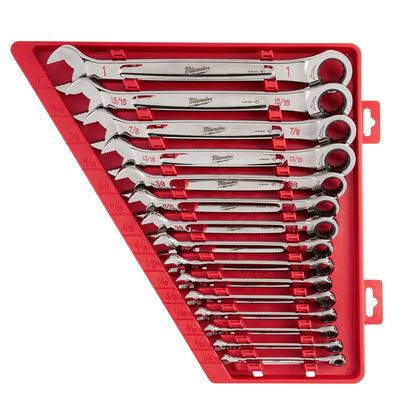 Combination Ratcheting Wrench Set - 15 Pieces - Steel