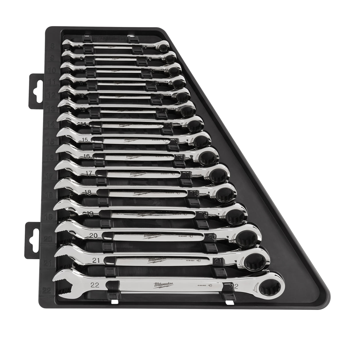 Combination Ratcheting Wrench Set - Polished Chrome