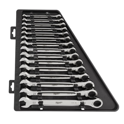 Combination Ratcheting Wrench Set - Polished Chrome