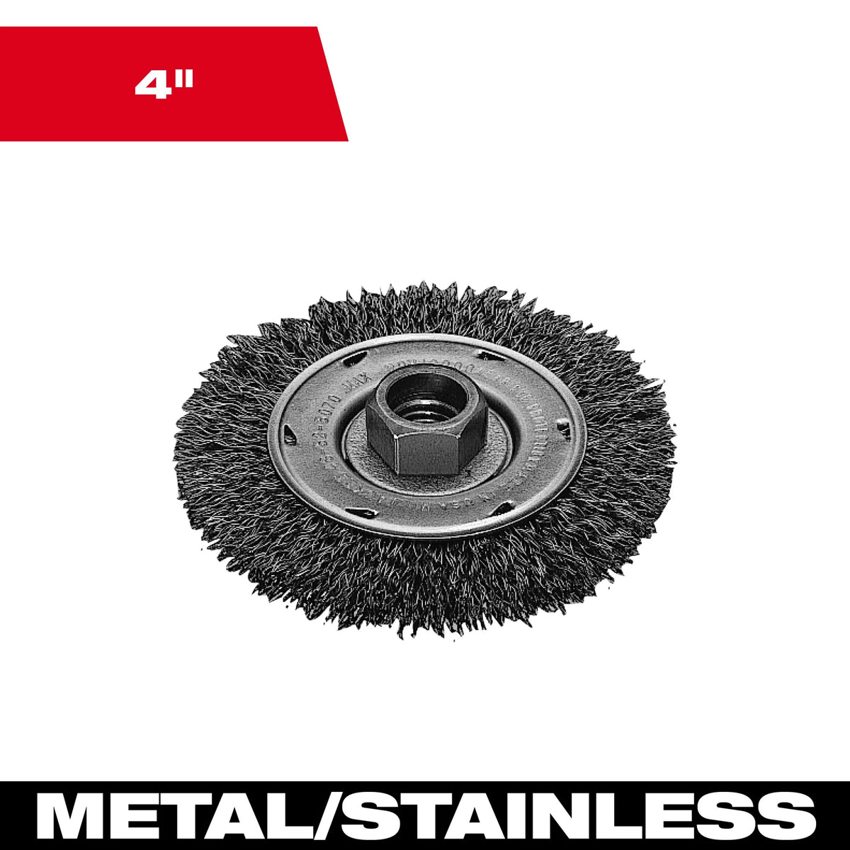 Wheel Brush - 4" Dia Brush - 3/8" W Face