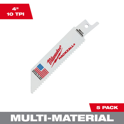 Straight Back Thin Kerf Reciprocating Saw Blade - 4"