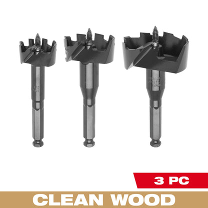 Self-Feed Bit Kit - 1-3/8" Min Drill Bit - 3 Pieces