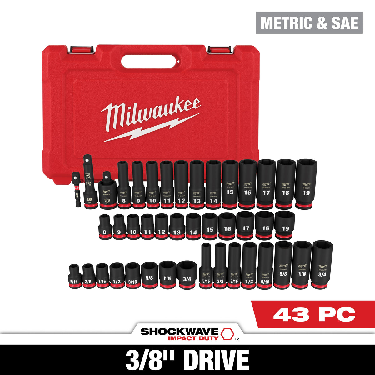 Deep Socket Set - 43 Pieces - Forged Steel