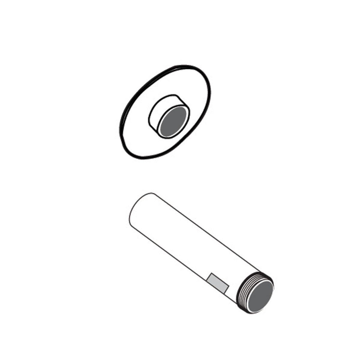 AC Tube and Wall Flange - Polished Chrome