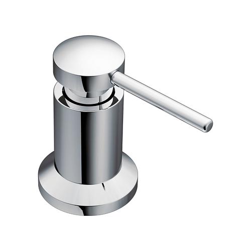 Chrome Deck Mounted Kitchen Soap Dispenser with Above the Sink Refillable Bottle