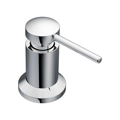Chrome Deck Mounted Kitchen Soap Dispenser with Above the Sink Refillable Bottle