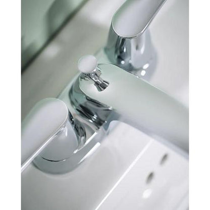 Moen® 499525 CHATEAU® Faucet, Polished Chrome, 2 Handles, Lift Rod Drain, 1.2 gpm Flow Rate