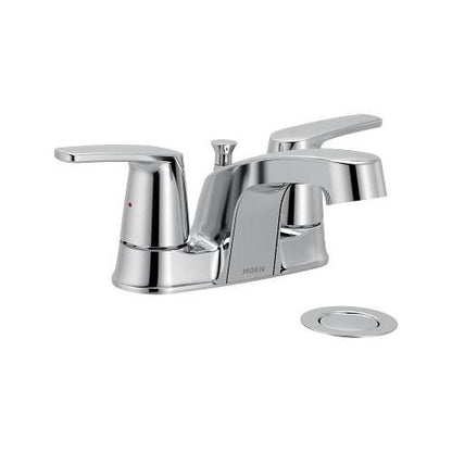 Moen® 499525 CHATEAU® Faucet, Polished Chrome, 2 Handles, Lift Rod Drain, 1.2 gpm Flow Rate