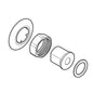 Moen® 52020 Wall Escutcheon and Gasket, For Use With Model 8242/8243/8225 2-Handle Kitchen Faucet, Polished Chrome, Import
