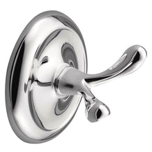 Moen® 5303CH Robe Hook, Yorkshire®, 2 Hooks, 3 in OAW x 2-1/4 in OAD x 3 in OAH, Zinc Alloy, Import