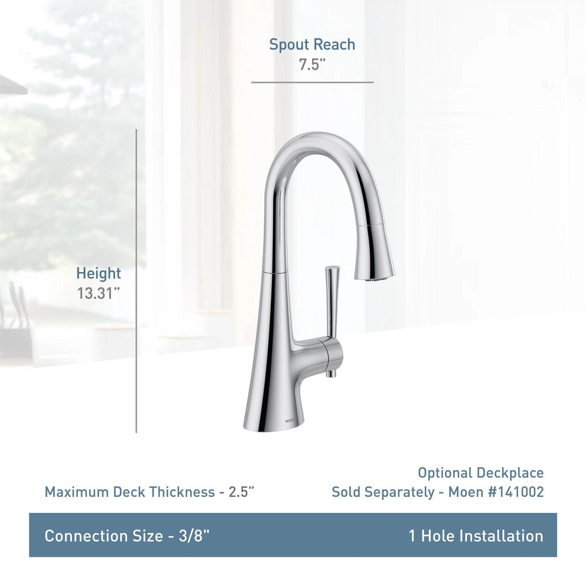 Kurv - Pull-Down Bar Faucet - Polished Nickel - 1.5 GPM