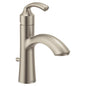 Moen® 6170BN 6170 Glyde Bathroom Faucet, 1.2 gpm Flow Rate, 4-5/16 in H Spout, 1 Handles, Lift Rod Drain, Brushed Nickel