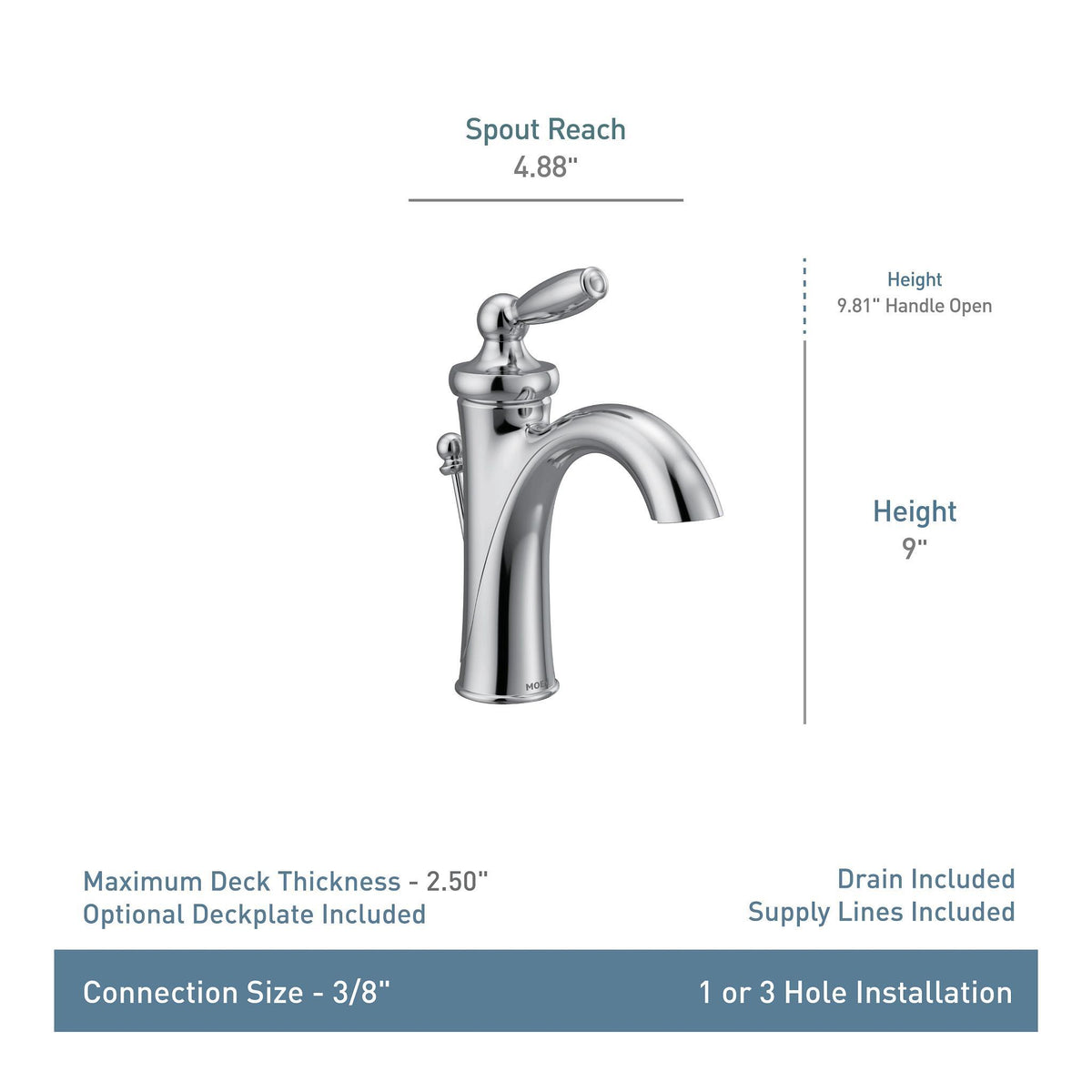 Belfield - Bathroom Faucet - 3/8" - Deck Mount