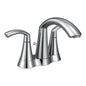 Moen® 66172 Glyde™ Centerset Bathroom Faucet, Polished Chrome, 2 Handles, 50/50 Pop-Up Drain, 1.2 gpm Flow Rate