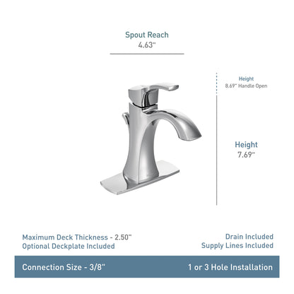Voss - Low Arc Bathroom Faucet - 1.2 GPM - Deck Mount
