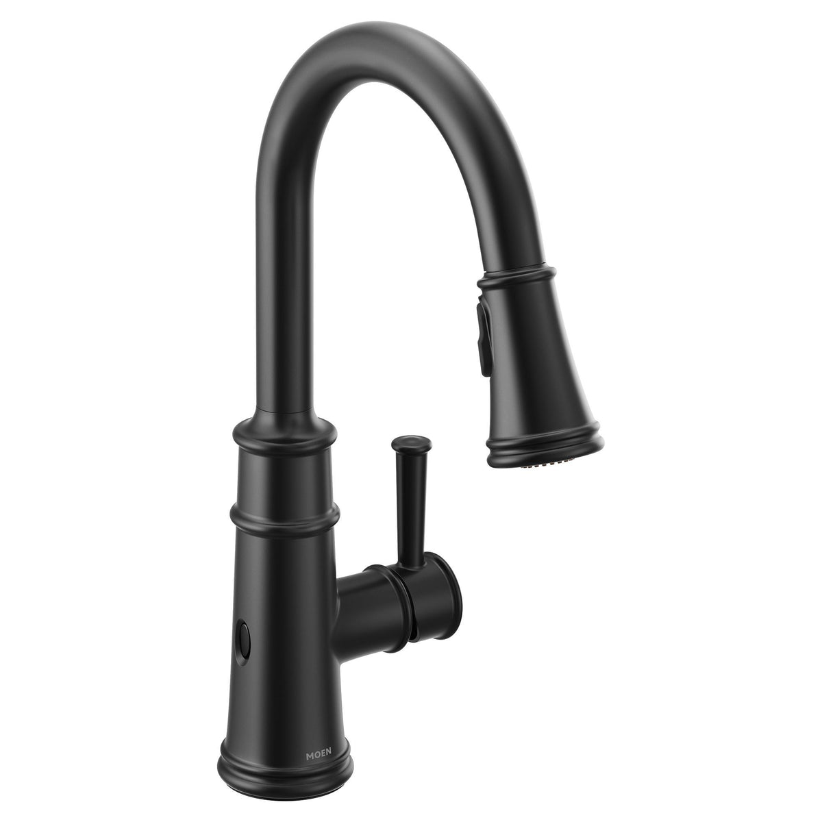Moen® 7260EWBL Belfield™ Pulldown Kitchen Faucet With MotionSense Wave™ Technology, 1.5 gpm Flow Rate, Matte Black, 1 Handle, 1/3 Faucet Holes, Domestic