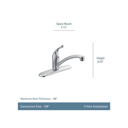 Chateau - Kitchen Faucet with Less Side Spray - 6-11/16" H