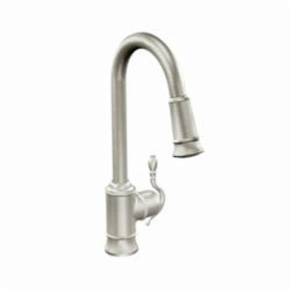 Moen® Woodmere® Kitchen Faucet, 1.5 gpm Flow Rate, 1 Handles, 1 Faucet Holes, Function: Traditional, Domestic
