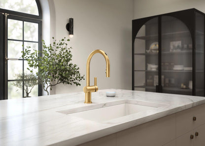 Cia - Pull-Down Kitchen Faucet - Brushed Gold - 1.5 GPM