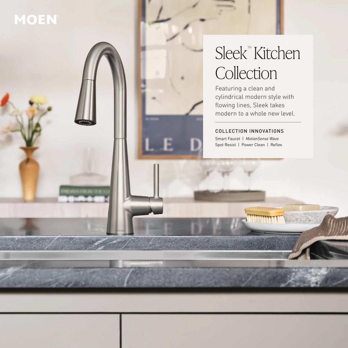 Sleek - Pull-Down Kitchen Faucet - Brushed Gold - 3/8"