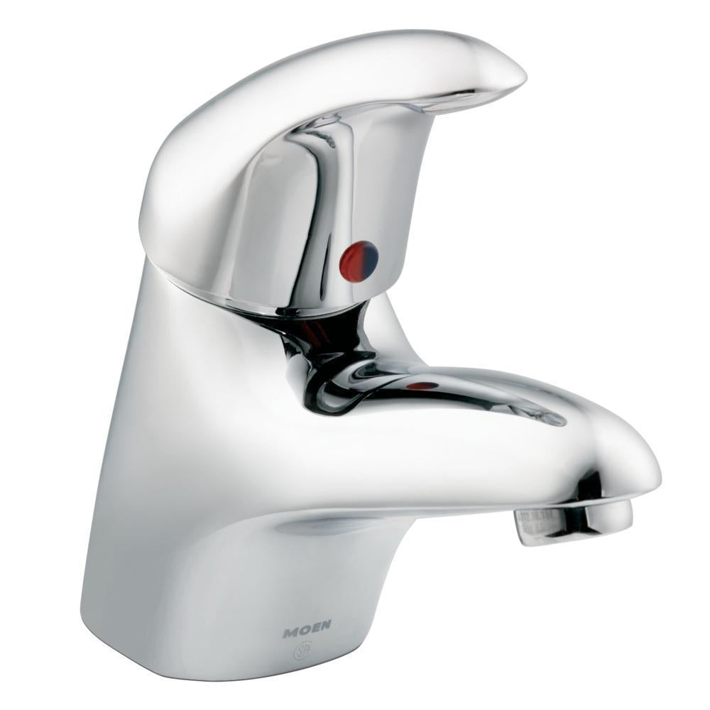 Moen® 8419F12 Bathroom Faucet, M-DURA™, 2.2 gpm Flow Rate, 2-1/2 in H Spout, 1 Handles, Pop-Up Drain, 1 Faucet Holes, Polished Chrome, Function: Traditional