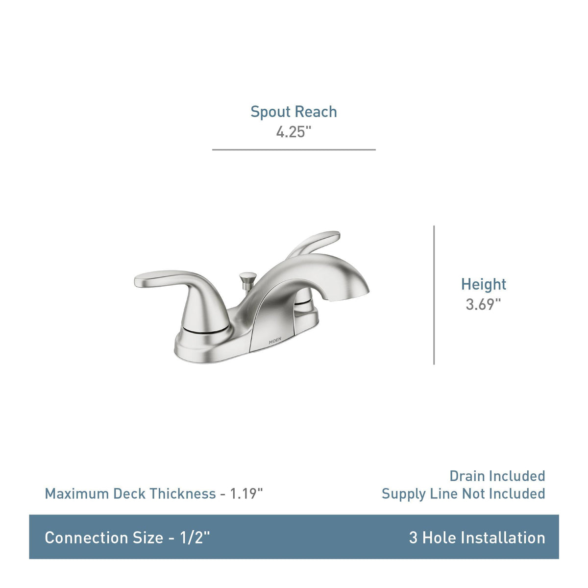 Adler - Faucet - Spot Resist Brushed Nickel - Deck Mount