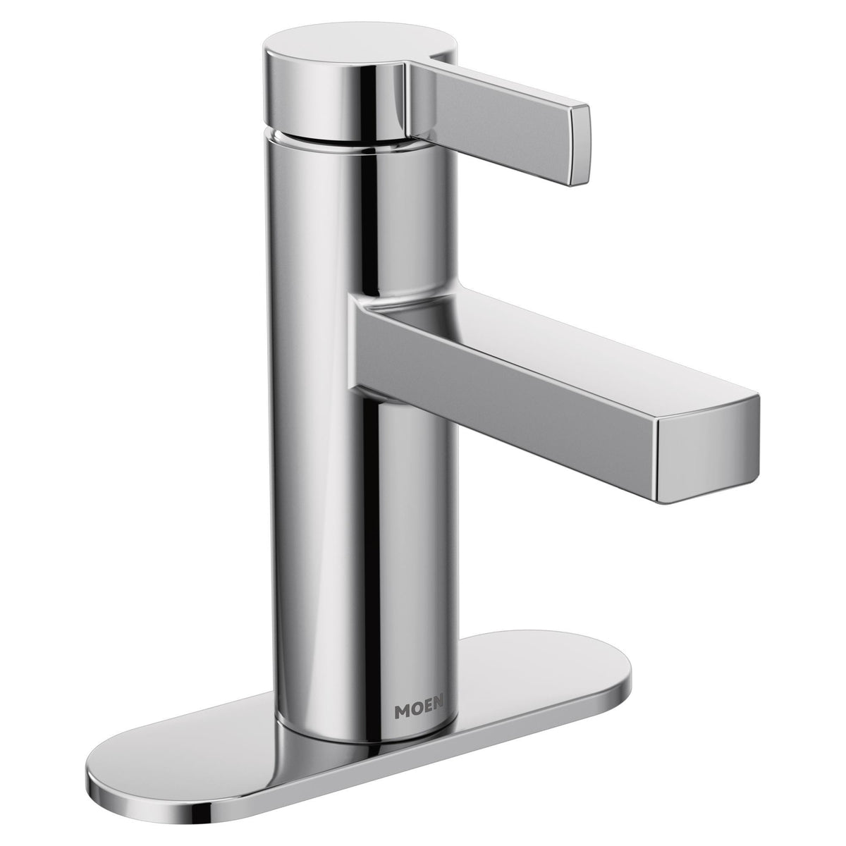 Moen® 84774 Beric™ Lavatory Faucet, 1.2 gpm Flow Rate, 3-1/2 in H Spout, 1 Handle, 1/3 Faucet Holes, Polished Chrome