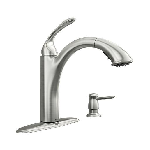 Kinzel - Low Arc Pull-Out Kitchen Faucet - Deck Mount